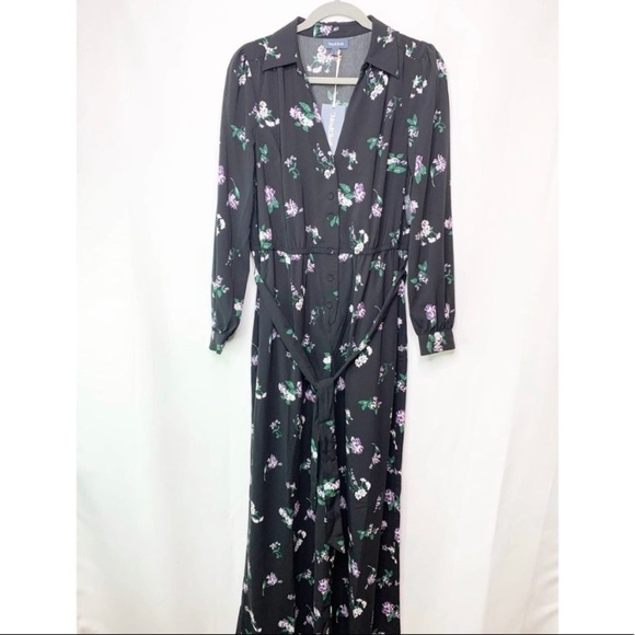 NWT ModCloth Black Everything and More Floral Jumpsuit - Picture 5 of 8